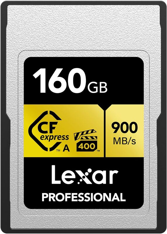 LEXAR PROFESSIONAL 160GB CFEXPRESS TYPE A CARD GOLD SERIE, UP TO 900MB/S READ 800MB/S WRITE. VPG 400