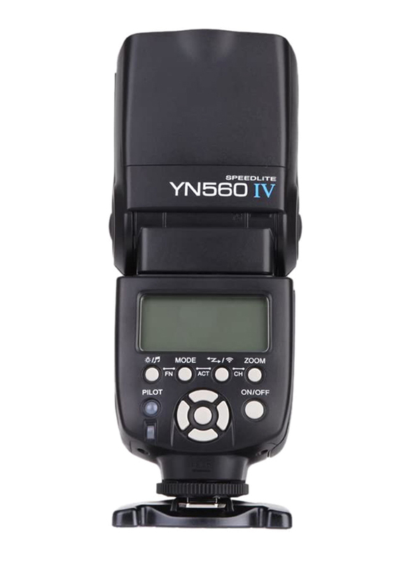 يونغنو 2.4 جيجا هرتز فلاش سبيدلايت لاسلكي جهاز الإرسال والاستقبال المدمج لكاميرات كانون.نيكون/باناسونيك/بينتاكس, YN560 IV, الاصدار الجديد, اسود
