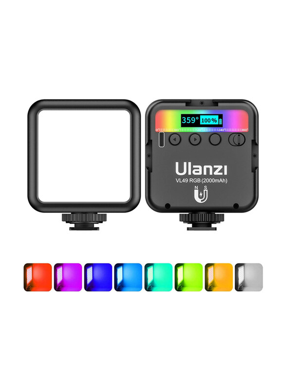 

Generic Ulanzi Vl49 Pro RGB Video Light Mini Rechargeable LED, Black