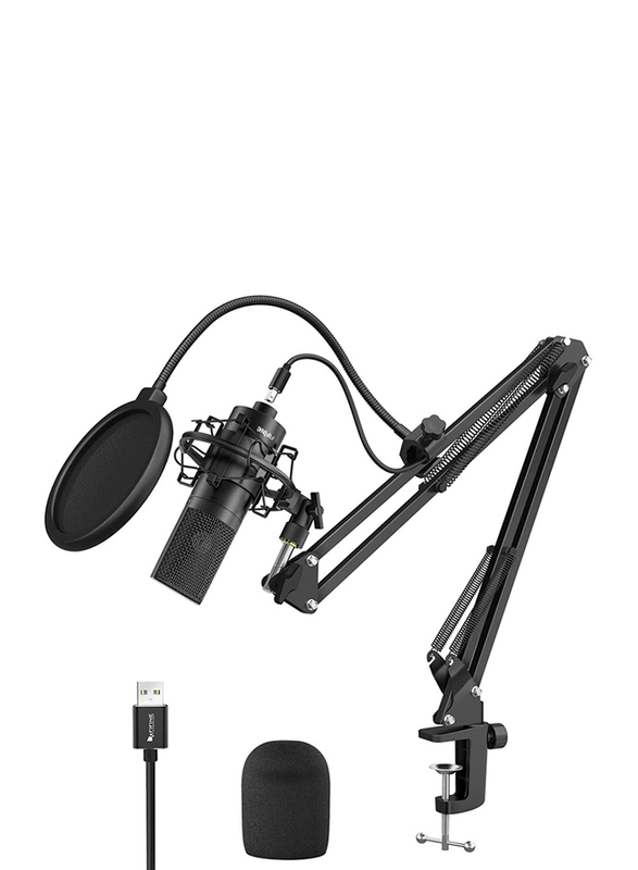 Fifine K780 Factory Professional Recording USB Microphone with Arm Stand, Black
