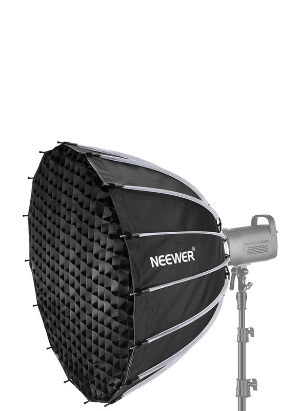 

Multiple Neewer 33inch/85cm Quick Set Up Quick Folding Parabolic Softbox with Diffusers/Honeycomb Grid/Bag, For Aputure 120d Light Dome Godox sl60w Neewer RGB