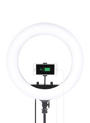 Promage 18 Inch RGB Ring Light, for Apple Phone/Pad/Camera with Carrying Bag, with Stand, White