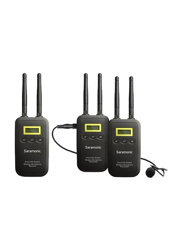 Saramonic VMIC LINK5 RX+TX+TX 2-Person Wireless Lavalier Microphone System with Portable 3-Channel Camera-Mountable Receiver for Camera/Camcorder, Black