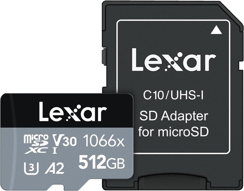 LEXAR HIGH-PERFORMANCE 512GB 1066X MICROSDXC UHS-I, UP TO 160MB/S READ 120MB/S WRITE C10 A2 V30 U3