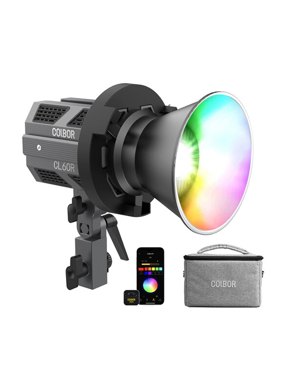 

Sony Colbor Cl60r Cob Video Light Rgbww 65w Full Color 2700k-6500k Bowens Mount Led Video Light Scenes App Control Continuous Lighting for Photography/Stud
