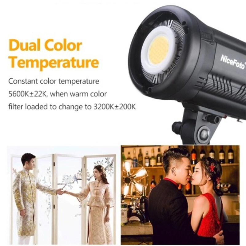 Nicefoto HC-1000SB Multiple Scenario Mode Daylight Cob LED Video Light with Bowens Mount, Black