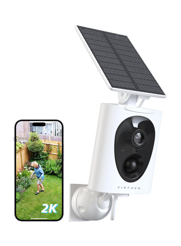 

Virtavo SolarFlask Solar Security Cameras Wireless Outdoor 2K Starlight Lens Colour Night Vision Battery Powered AI Motion Detection for Home Security