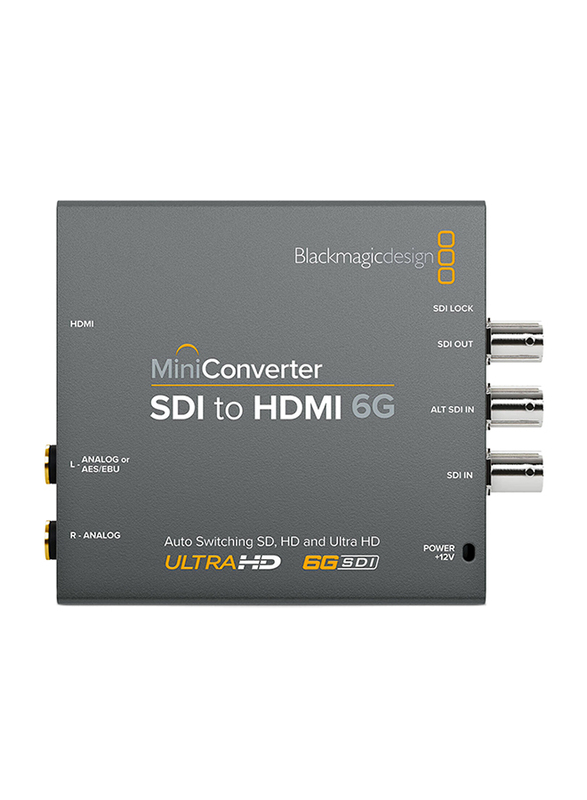 بلاك ماجيك ديزاين محول صغير من SDI لHDMI بسعة 6G، أسود
