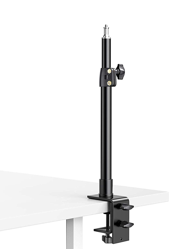 GVM Adjustable Desk Clamp Mount Stands 1/4" Screw Tip for DSLR Camera Ring Light, ST-03, Black