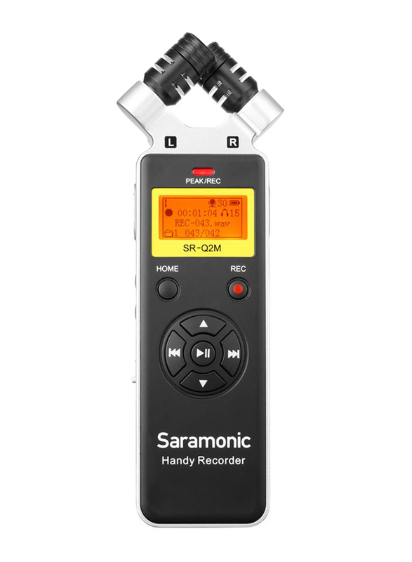 سارامونيك SR-Q2M مسجل صوت ستيريو معدني محمول للكاميرات ، أسود
