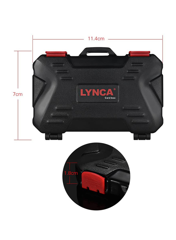 Kkmoon Lynca KH 10 Water-Resistant Cf/Sd/Sdhc/Tf/Msd Memory Card Case Box for Sandisk Transcend Lexar Kingston, Black