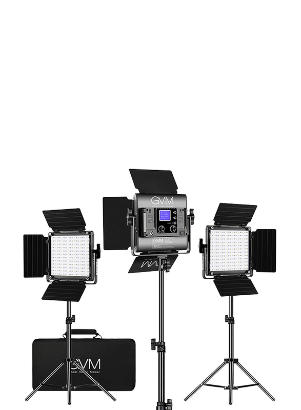 جي في ام 800D-مجموعة إضاءة الاستوديو ار جي بي ال اي دي, اسود