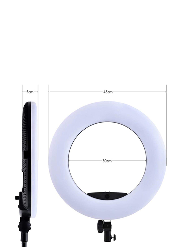 Haiyu Ring Light 18 Inch LED Ring Light Anchored Real-Time Transmission Beauty Fill Light, White
