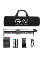 GVM 27-inch Aluminum Alloy Motorized Camera Slider with Controller for Interview Film Photography, Black