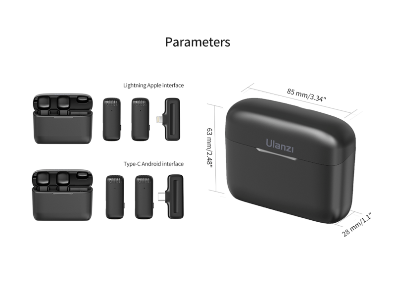 

Ulanzi J12 Wireless Lavalier Microphone System(Lightning Apple interface )
