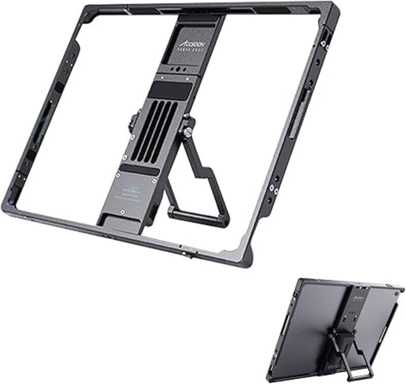 

Accsoon Power Cage Pro Compatible with iPad Pro 12.9 Video cage Fully Adjustable cage for 12.9 pad Length: 279.5mm-288.5mm; Width: 214mm-224mm Adjusta