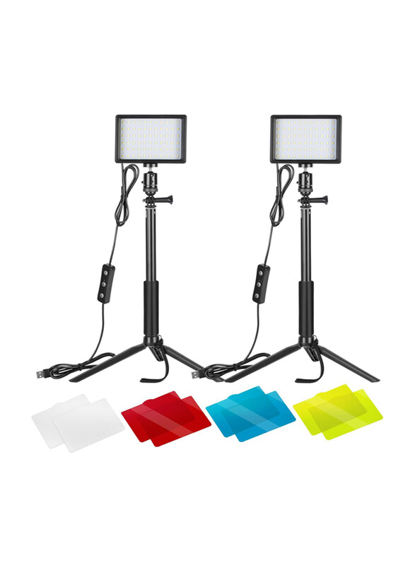 

Multiple Neewer Dimmable 5600K USB LED Video Light with Adjustable Tripod Stand/Color Filters for Tabletop/Low Angle Shooting, Colorful LED Lighting, 2 Piece,