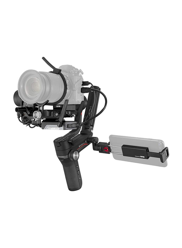 Zhiyun Weebill-S 3 Axis Camera Handheld Gimbal Stabilizer with CMF-04 TransMount Image Transmitter Phone Holder for DSLR/Cine Cameras, Black