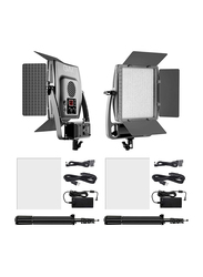 GVM 2 Packs Dimmable Bi-color 900D LED Video Light and Stand Lighting Kit, Black