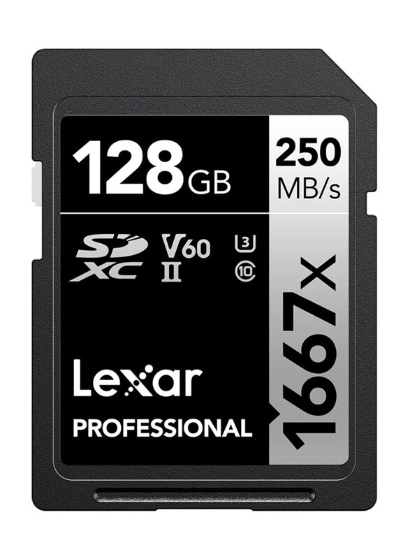 

Lexar 128GB Professional 1667x SDXC UHS-II Memory Card, Black