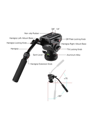 Promage Video Camera Tripod, Action Fluid Drag Pan Head Hydraulic Panoramic Photographic Head, DS008H, Black