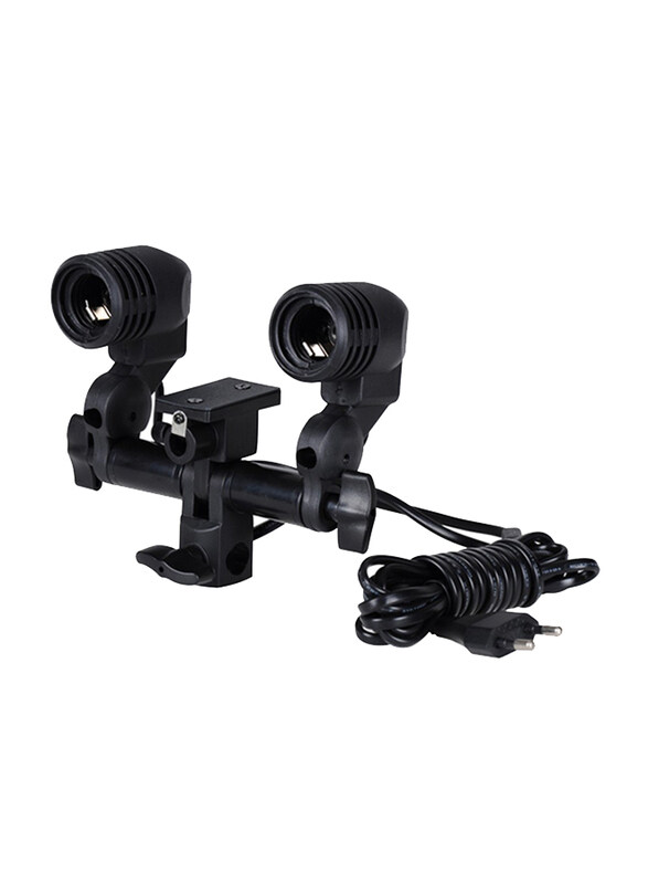 

Generic NiceFoto FLH-02 E27 Double Daylight Bulb Holder, Black