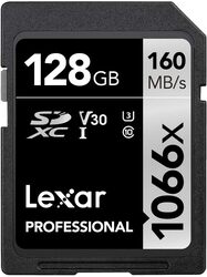 LEXAR PROFESSIONAL 128GB 1066X SDXC UHS-I CARDS, UP TO 160MB/S READ 120MB/S WRITE C10 V30 U3