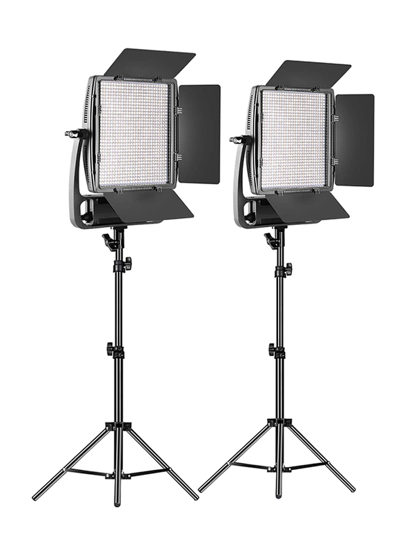 

Generic GVM 2 Packs Dimmable Bi-color 900D LED Video Light and Stand Lighting Kit, Black