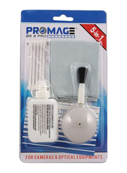 Promage PM114 5-in-1 Cleaning Kit for Cameras/Optical Equipments, White