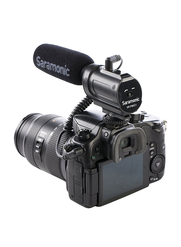 ميكروفون مكثف خفيف الوزن للغاية سارامونيك SR-PMIC1 لكاميرات DSLR/كاميرات الفيديو، أسود