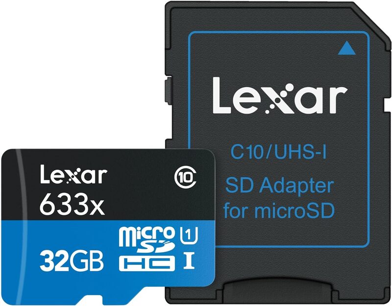 LEXAR HIGH-PERFORMANCE 32GB 633X MICROSDHC UHS-I, UP TO 100MB/S READ 20MB/S WRITE C10 A1 V10 U1