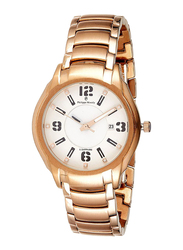 Philippe Moraly of Switzerland Analog Watch for Women with Stainless Steel Band. Water Resistant. M1322RW. Rose Gold-White