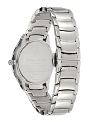 Philippe Moraly of Switzerland Analog Watch for Women with Stainless Steel Band. Water Resistant. M1322WB. Silver-Black