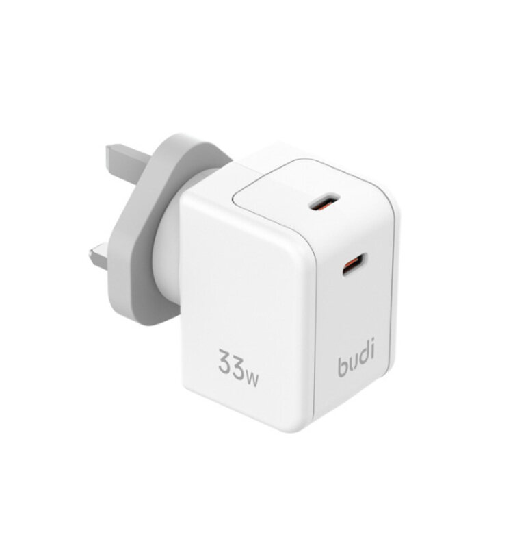 

BUDI 33W DUAL USB-C PD WALL CHARGER