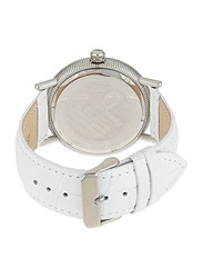 Philippe Moraly of Switzerland Analog Watch for Men with Leather Band. Water Resistant. L1371WWW. White-Rose Gold/White