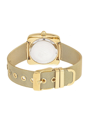 Geneval of Switzerland Analog Watch for Women with Stainless Steel Band. Water Resistant. GM1616GW. Gold-White