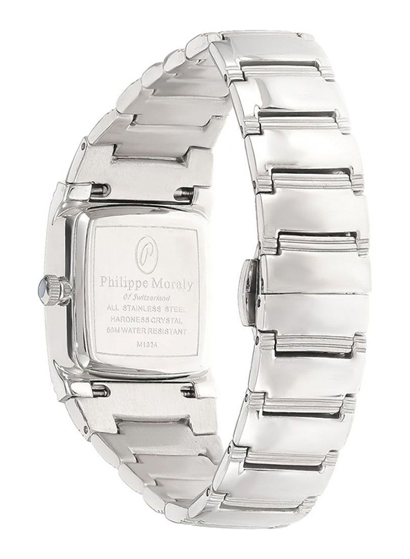 Philippe Moraly of Switzerland Analog Watch for Women with Stainless Steel Band. Water Resistant. M1324WW. Silver-White