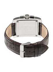 Geneval of Switzerland Analog Watch for Men with Leather Band. Water Resistant and Chronograph. GL133WOO. Brown