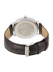 Philippe Moraly of Switzerland Analog Watch for Men with Leather Band. Water Resistant. L1711. Black-White