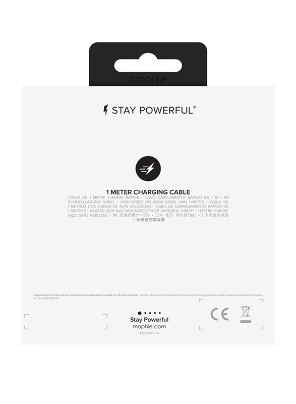 Mophie 1-Meter Micro USB Braided Charge and Sync Cable, USB A Male to Micro USB for Smartphones/Tablets, White