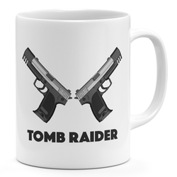 Guns of Tomb Raider 11oz Coffee Mug Tomb Raider Lara Croft 11oz Ceramic Novelty Mug