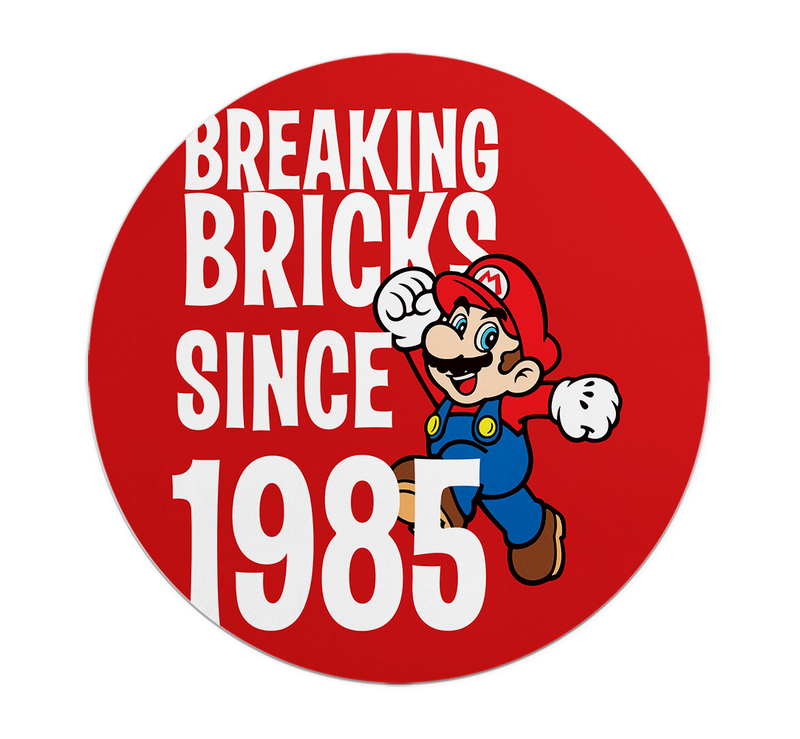 

Loud Universe Mario Red Classic Non-Slip Bricking Bricks High Quality Circle Round Mouse Pad, Multicolor