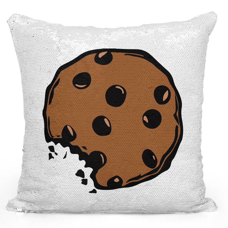

Loud Universe Sequin Pillow Magic Mermaid Throw Pillow Chocolate Chip Cookie Lovers - Durable 16 x 16 inch Square Home Accent Pillow Sofa Cushion, Whi