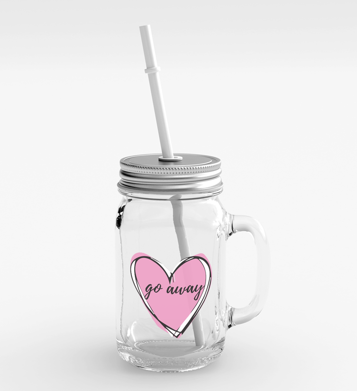 

Loud Universe Clear Glass Mason Jar with Lid/Straw - Central Perk Party Favour
