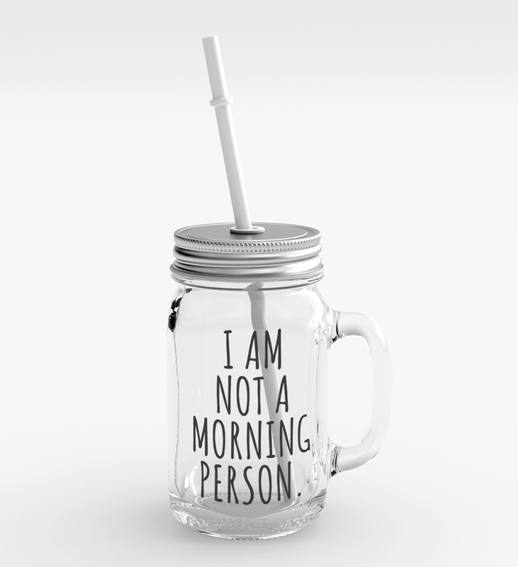 

Loud Universe Clear Glass Mason Jar with Lid/Straw - Dear Naps Party Favour