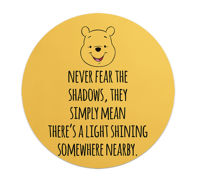 

Loud Universe Pooh Cartoon Motivation Quote Non-Slip Pooh The Bear High Quality Circle Round Mouse Pad, Multicolor