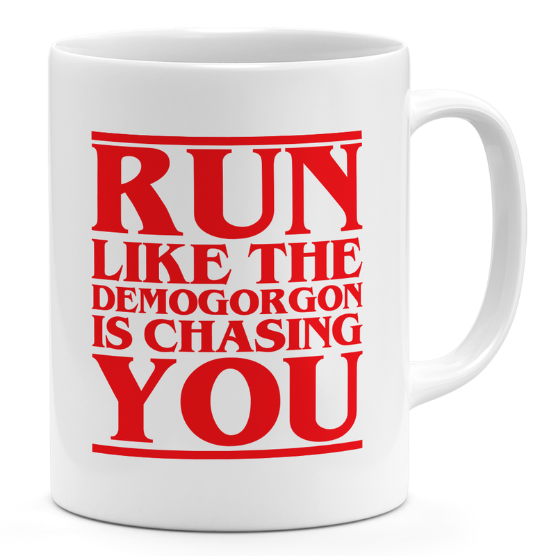 

Loud Universe Run like Demogorgon is chasing 11oz Coffee Mug Stranger Things 11oz Ceramic Novelty Mug