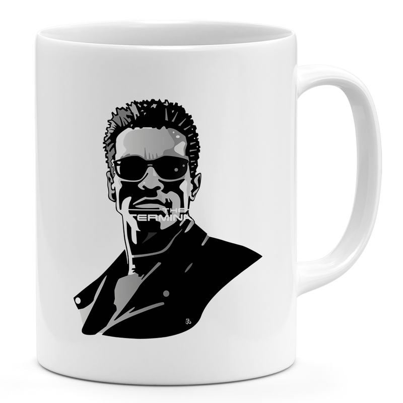 

Loud Universe Black Grey Arnold face 11oz Coffee Mug Terminator 11oz Ceramic Novelty Mug