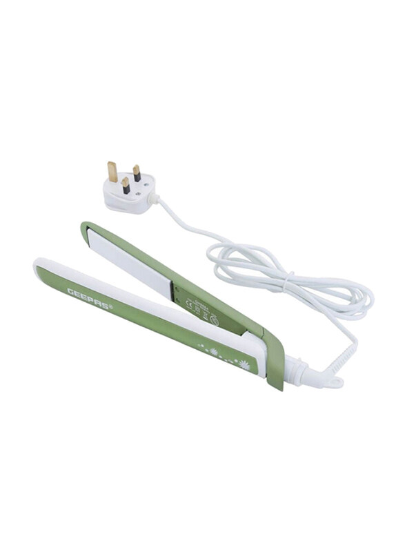 

Geepas Hair Straightener, 35W, with Ceramic Plates, GH8664, Green/White