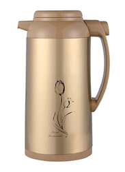 Geepas 1.9 Ltr Hot and Cold Glass Inner Pot Vacuum Flask, GVF27014, Brown/Gold
